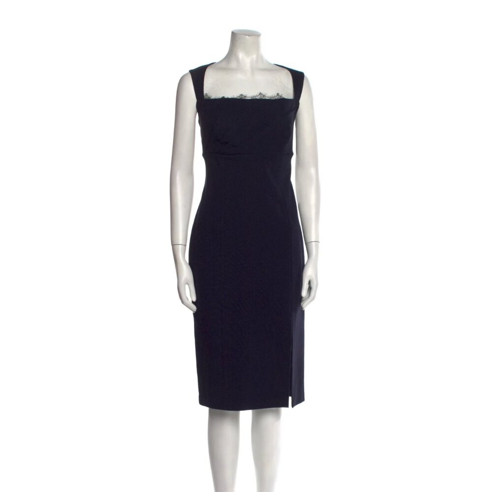 Blumarine Square Neckline Knee Length Dress with Lace